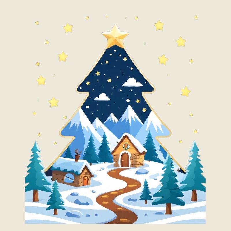 Winterwald im Sternbaum-Design