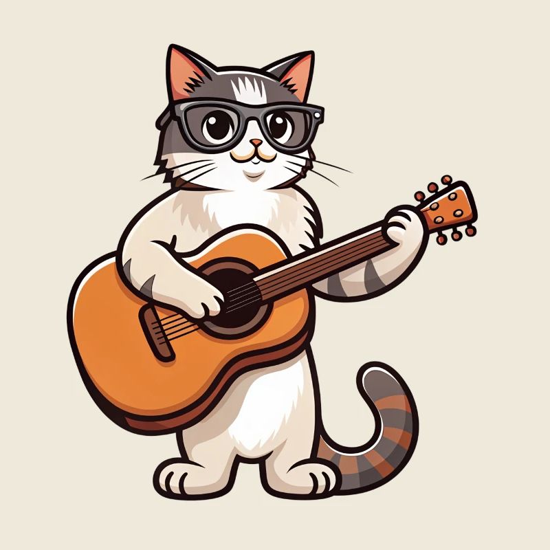 Un chat guitariste chat drôle chat avec guitare