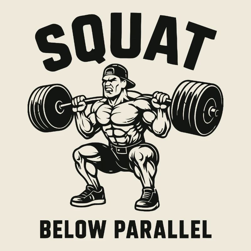 Squat sous l’haltérophile lourd parallèle