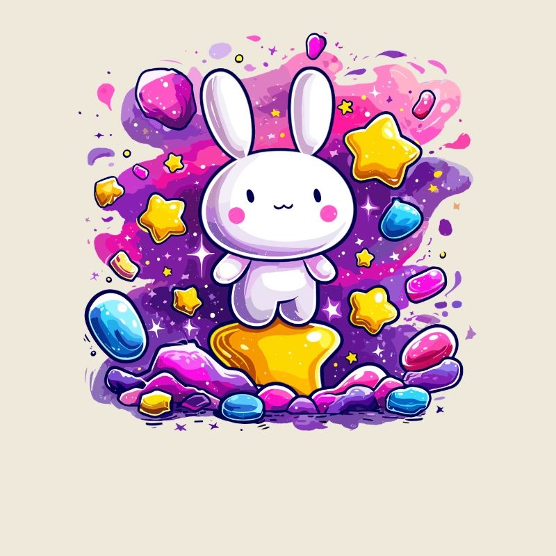 Lapin câlin dans la lueur étoilée
