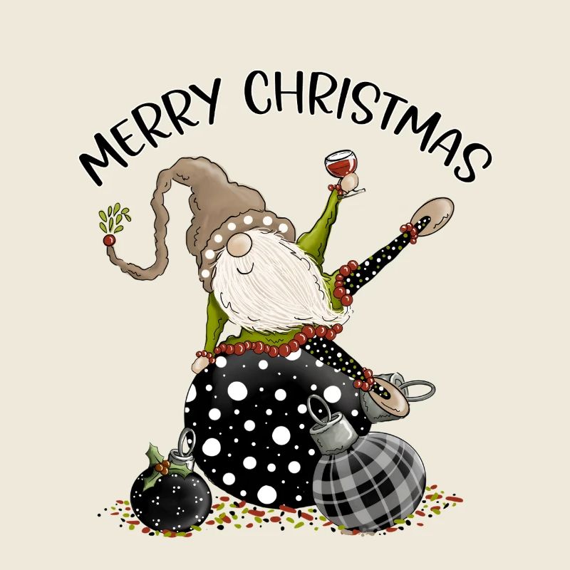 Nain de Noël avec des boules de Noël