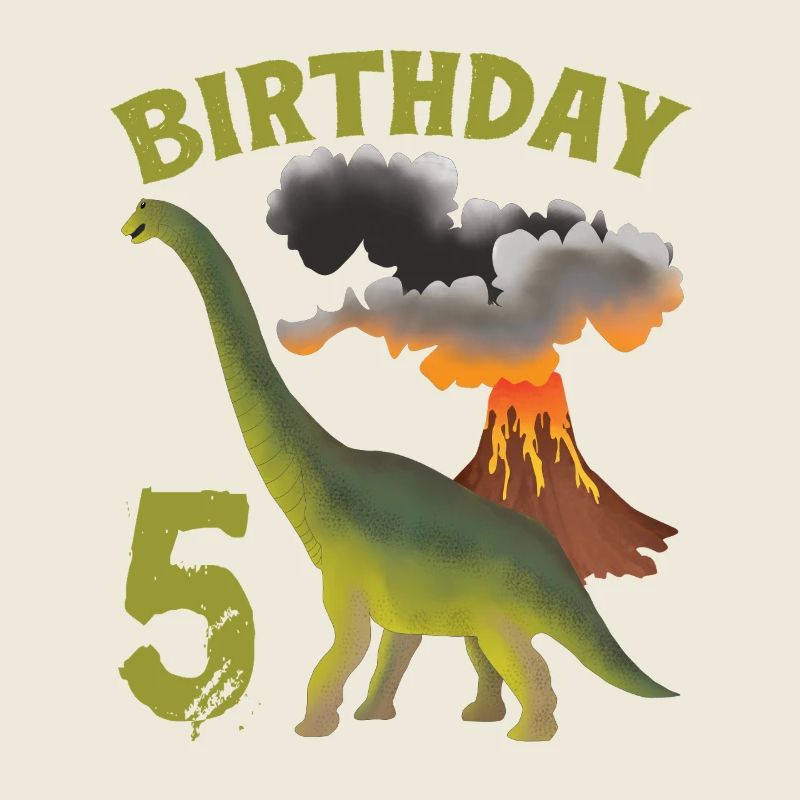 5 Jahre alter Geburtstag Junge Dino Volcano - 5.