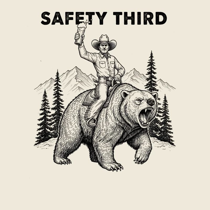 Safety Third Funny Sarcastic Cowboy Safety