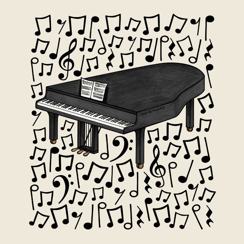 Piano à queue Notes musicales Pianiste Professeur de musique