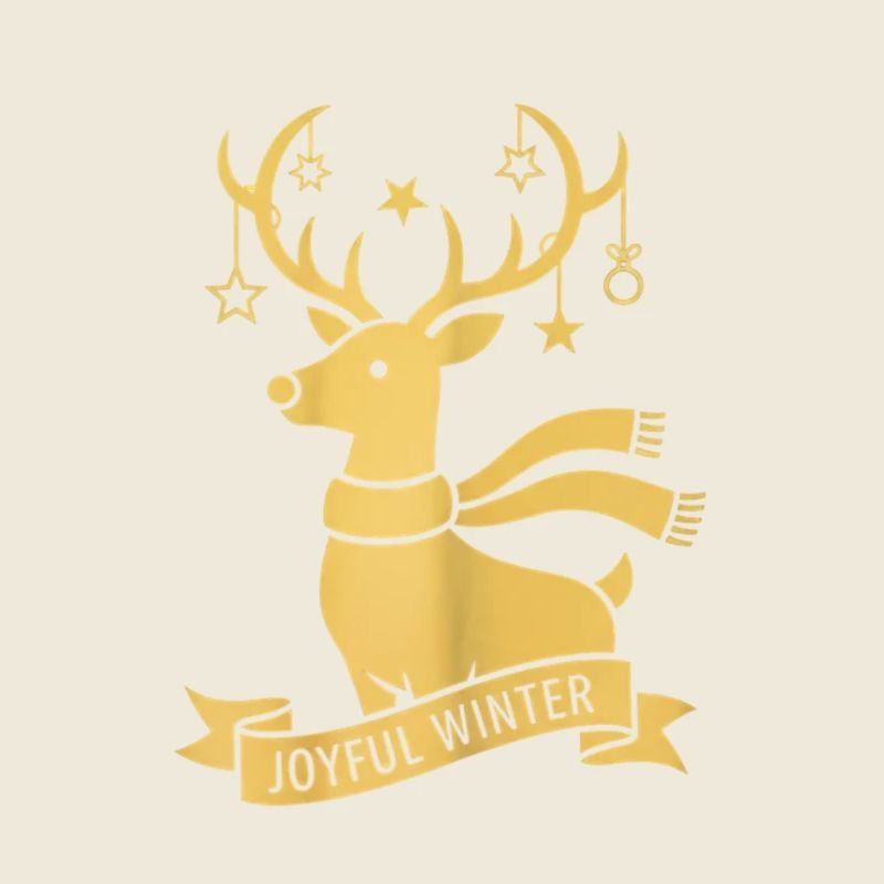 Golden Reindeer – Joyful Winter Design