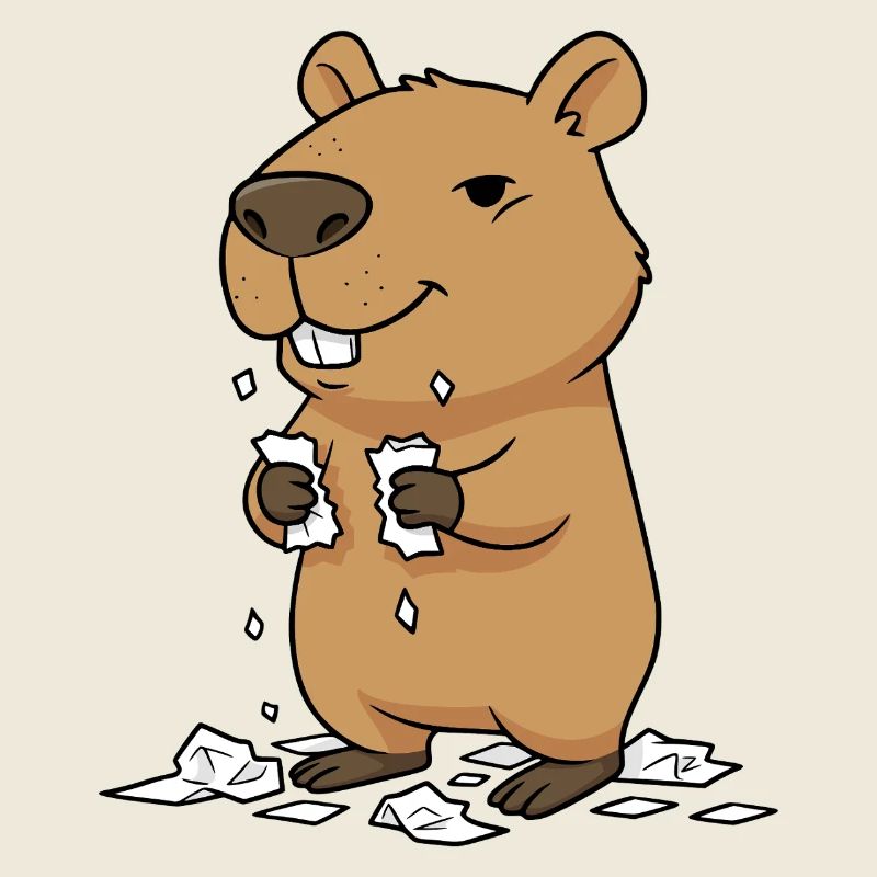 Capybara mange ses devoirs