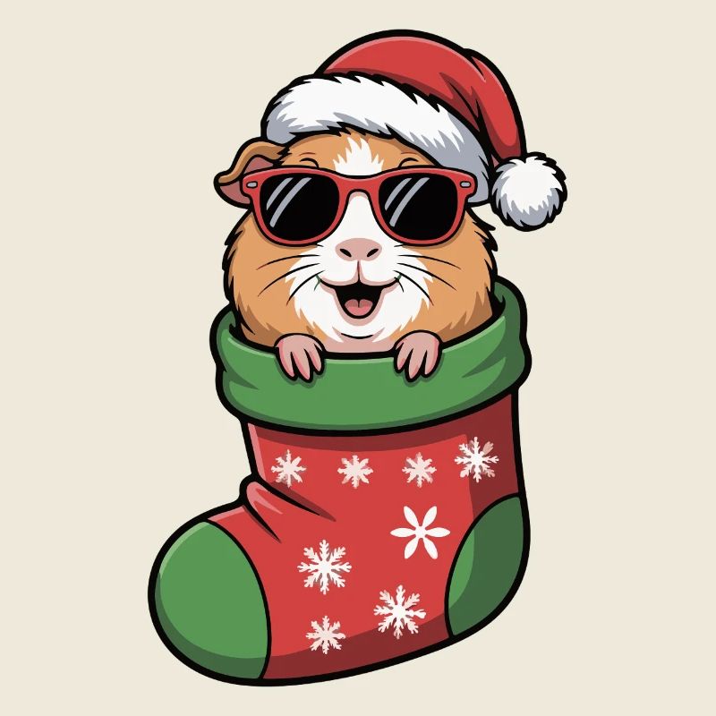 Hamster Santa in Christmas sock