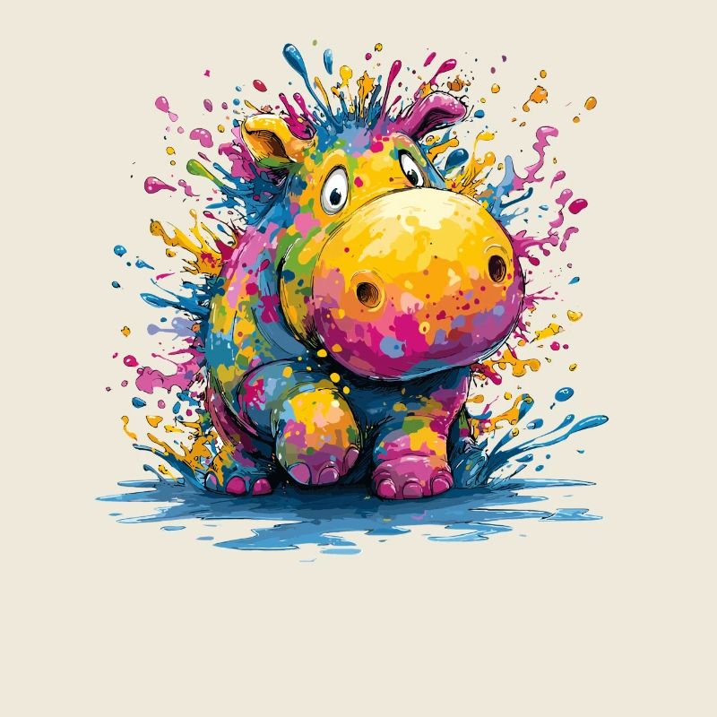 Colorful Drop Hippo Design