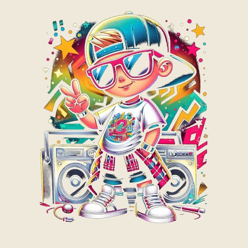 Illustration d’artiste graffiti cool hip hop