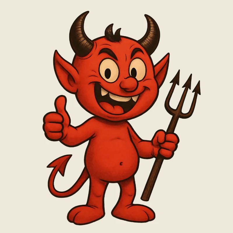 Diable de dessin animé joyeux – Design de diable drôle