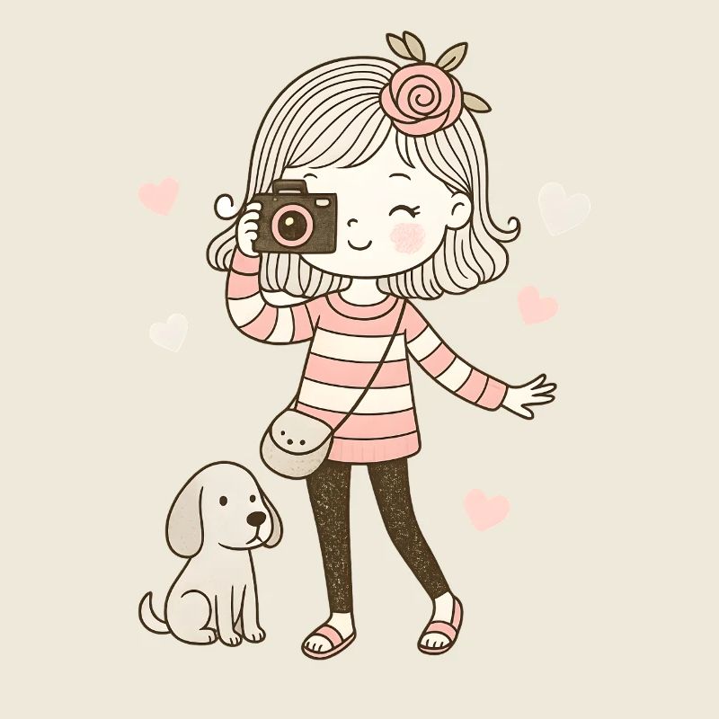 Fille photo mignonne avec chien