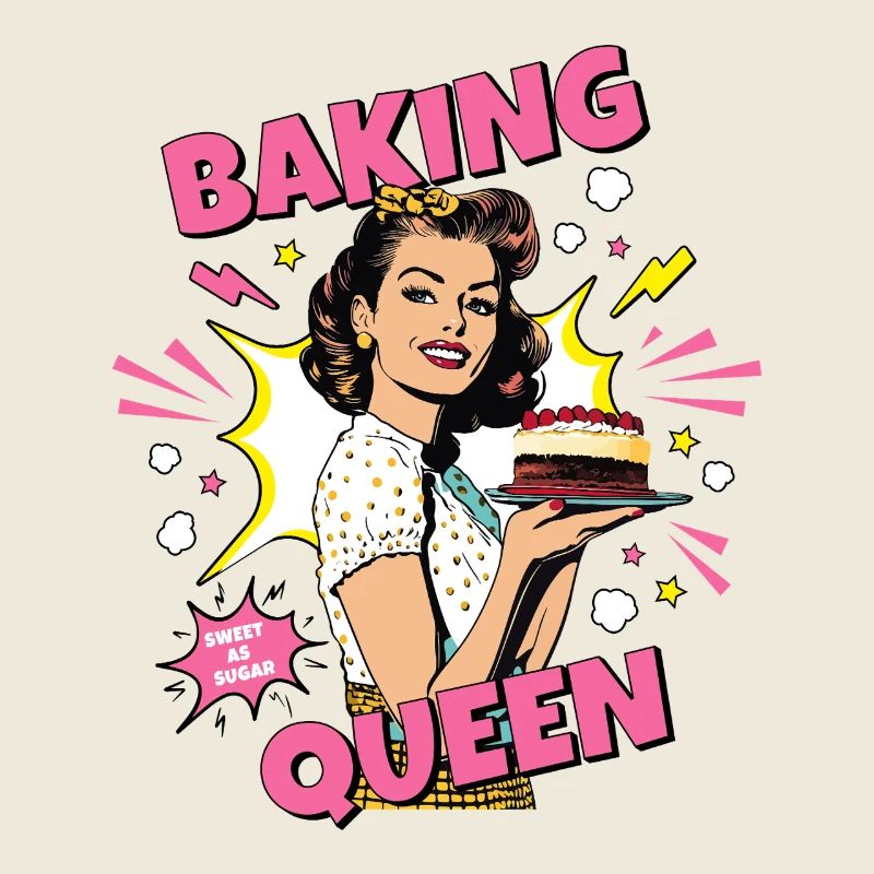Cuisson Gâteau Cuisson Reine Cuisson Fée Boulanger Pop Art