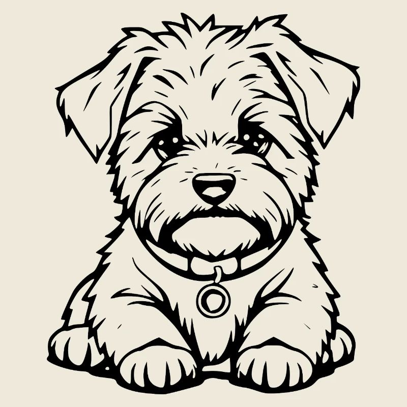 Le petit chien noir mignon