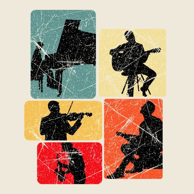 Musik Silhouetten Collage