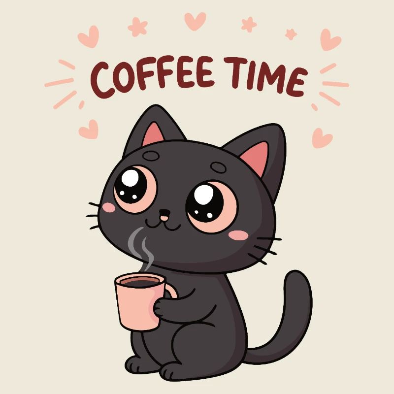 Black Cat Happy Coffee