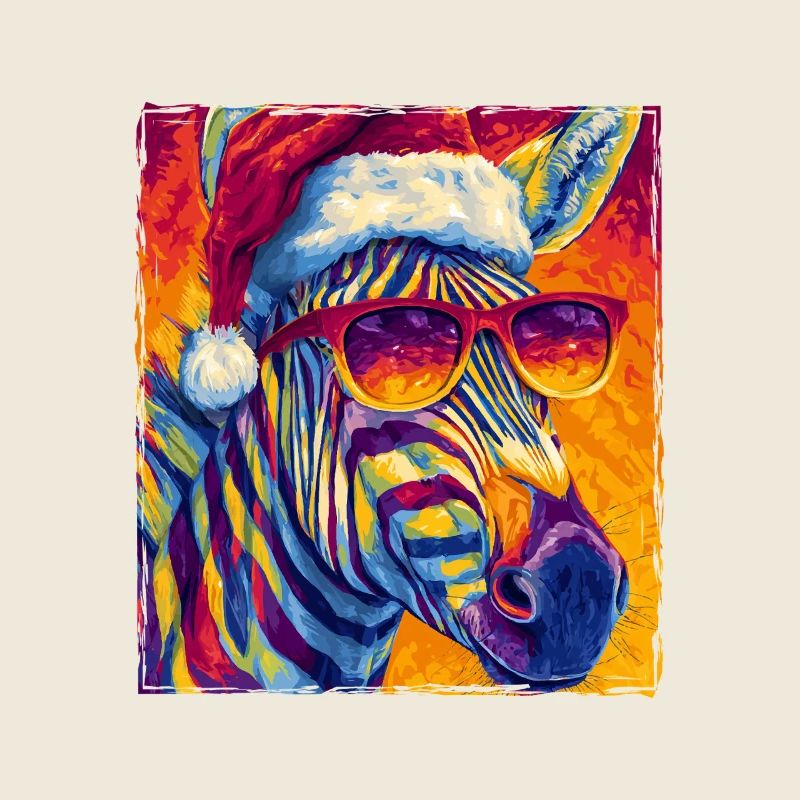 Portrait de Noël du zèbre