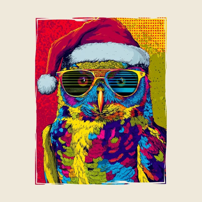 Portrait de Noël de la chouette