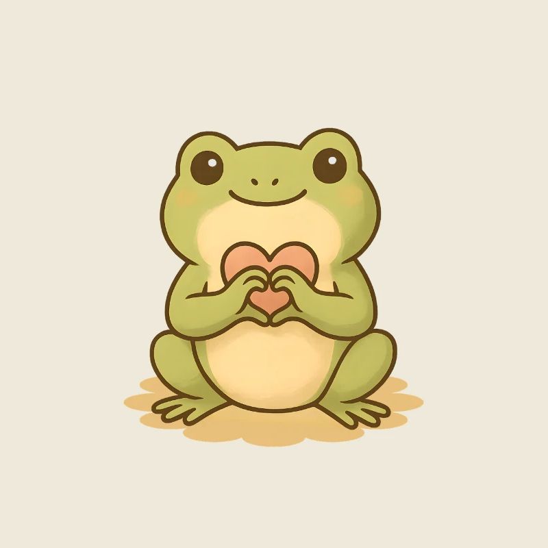 Kawaii Frosch mit Herz – Cute Frog
