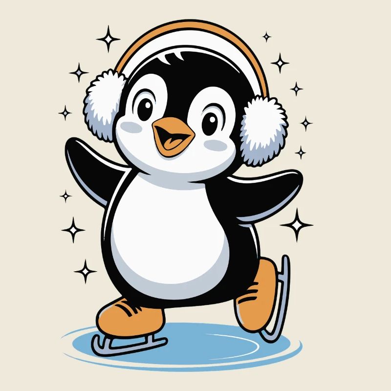 Winterschlittschuh-Pinguin Flair