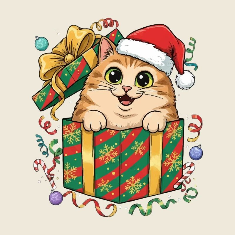 Kitten in Christmas Gift