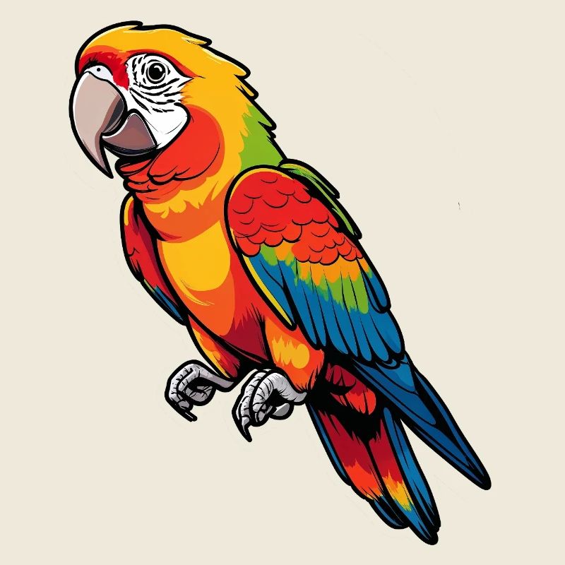 Magnifique jeu de couleurs du perroquet