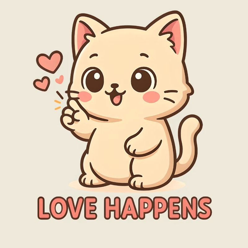 Liebe geschieht: Kätzchen mit Herz
