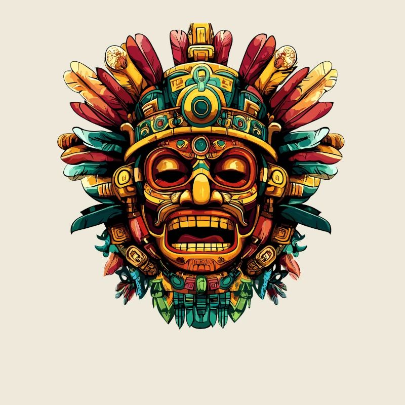 Aztec Feather Mask Color Explosion