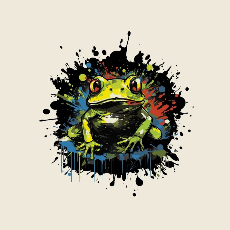 Farbklecks Frosch Neon Stil