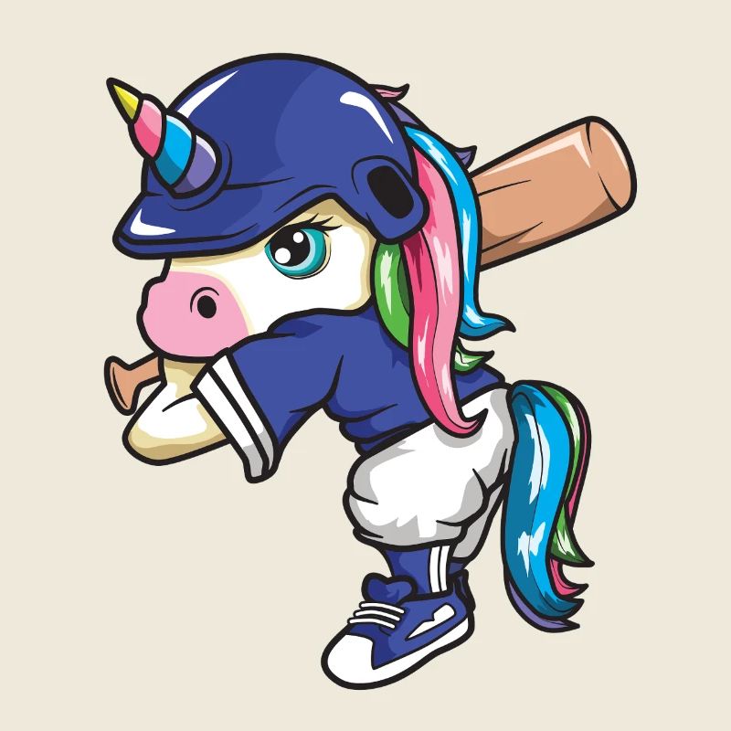Joueuse de softball licorne d’un dab Sportive drôle