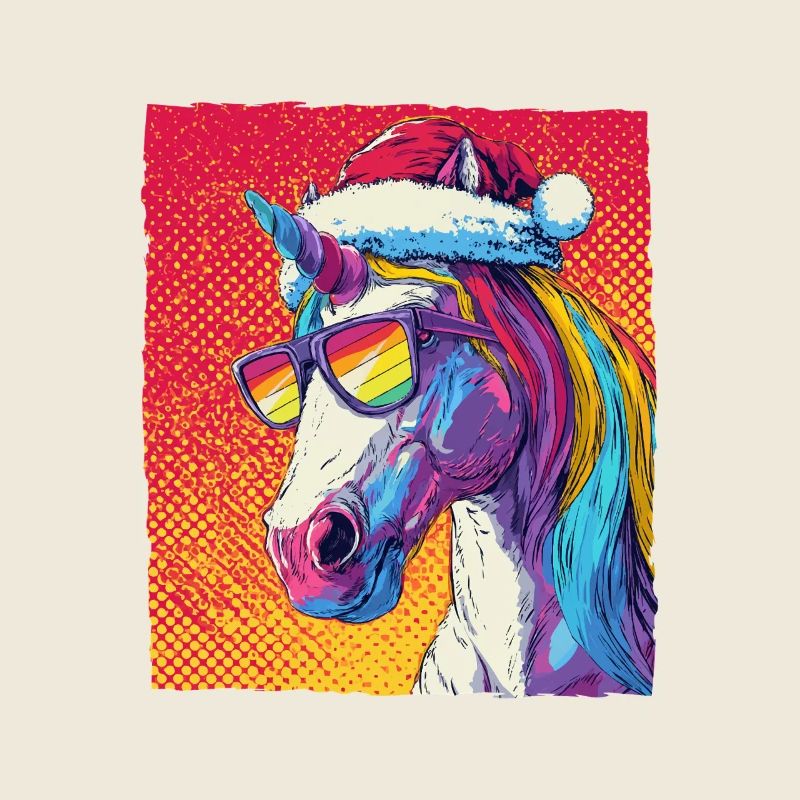 Portrait de Noël de la licorne