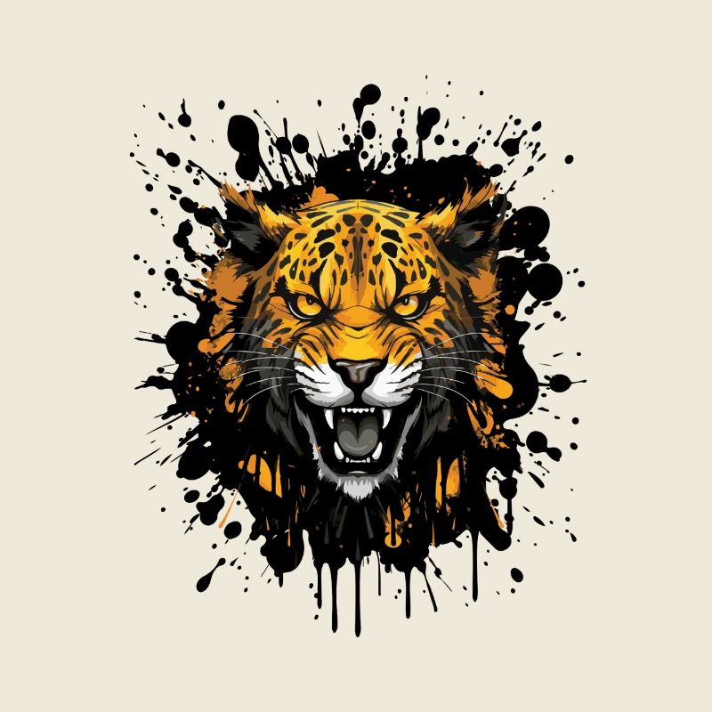 Tiger Splatter Kopf