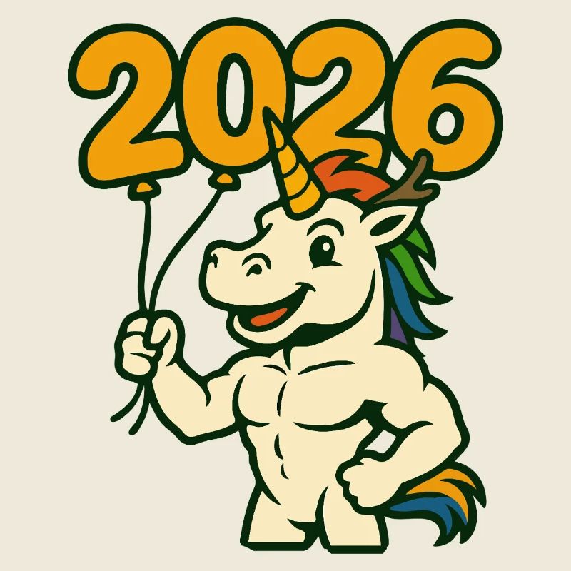 Strong Unicorn 2026 New Year Celebration Art
