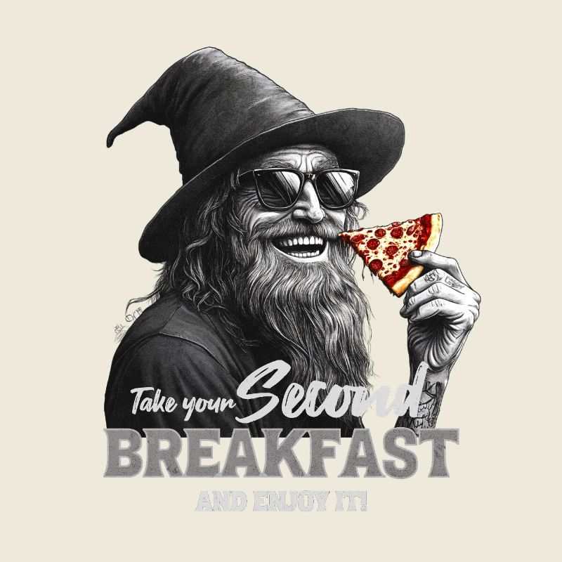 Magicien drôle avec une pizza