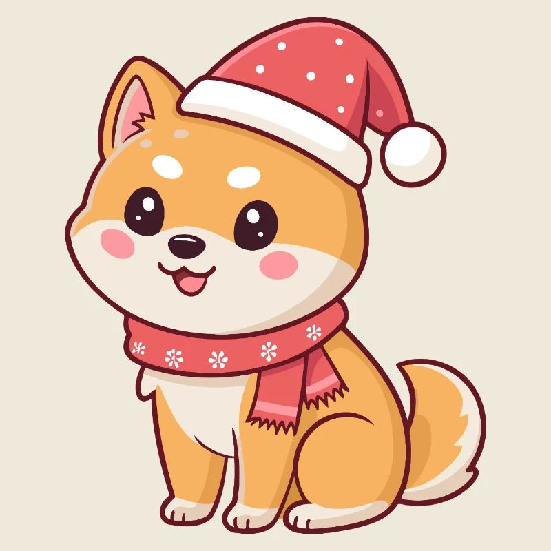 Frecher Weihnachts-Shiba-Hundeschal