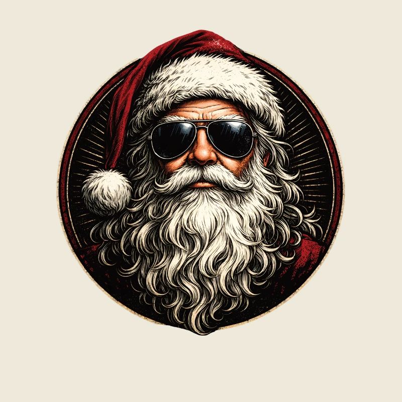 Père Noël cool avec lunettes de soleil rétro