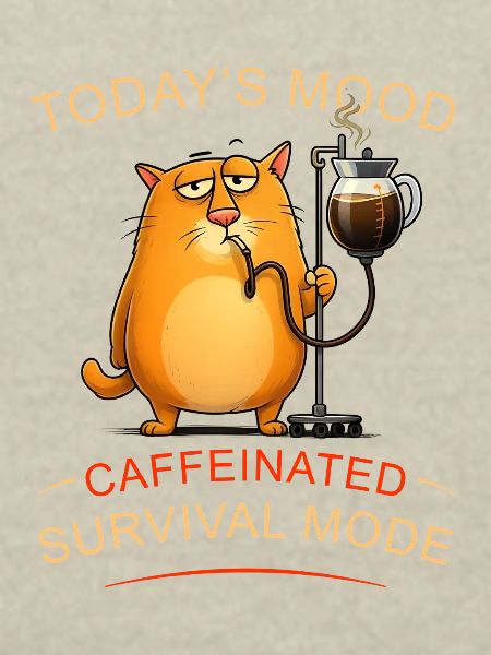 Kaffeekatze im Überlebensmodus