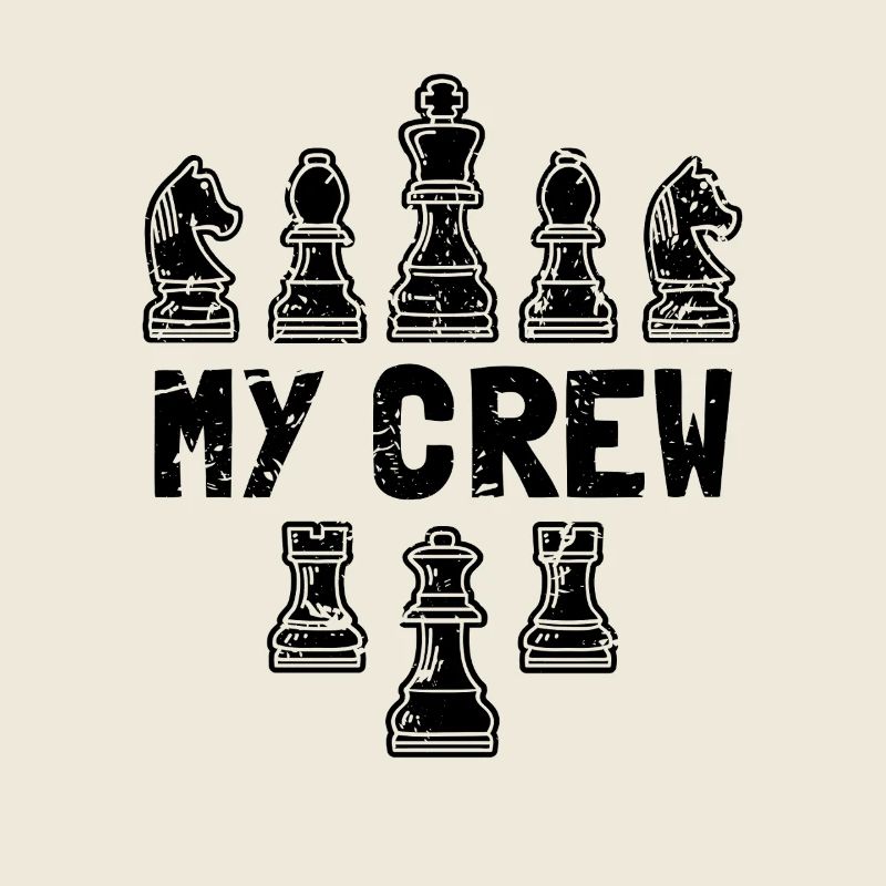 Graphisme de mes pièces d’échecs d’équipage Stratège drôle