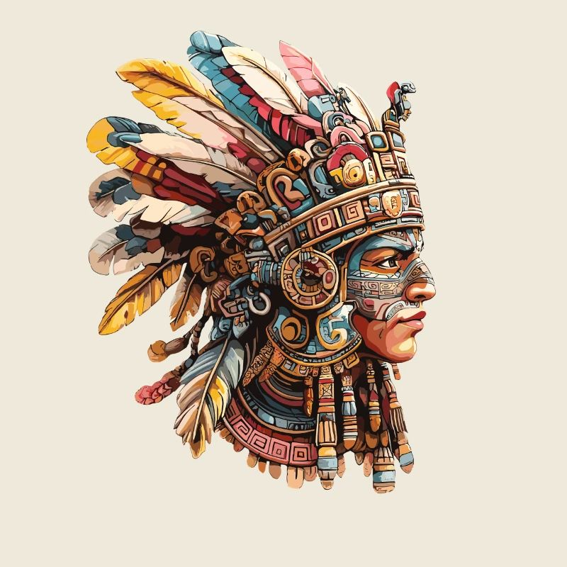Aztekischer Federschmuck Kopfbedeckung