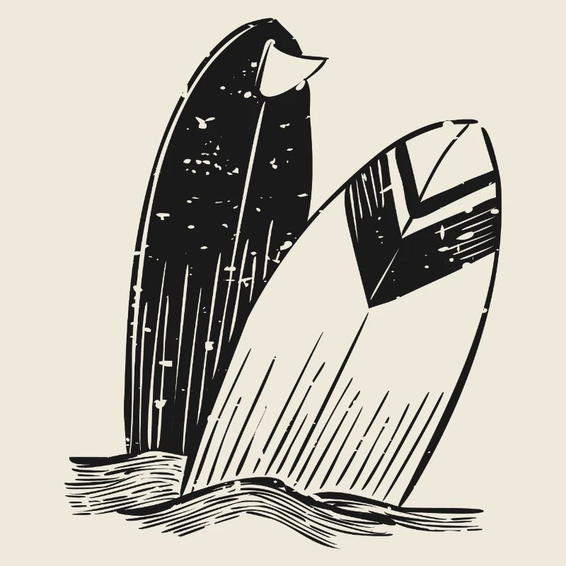 Retro Waves – Vintage-Surfbrettdesign