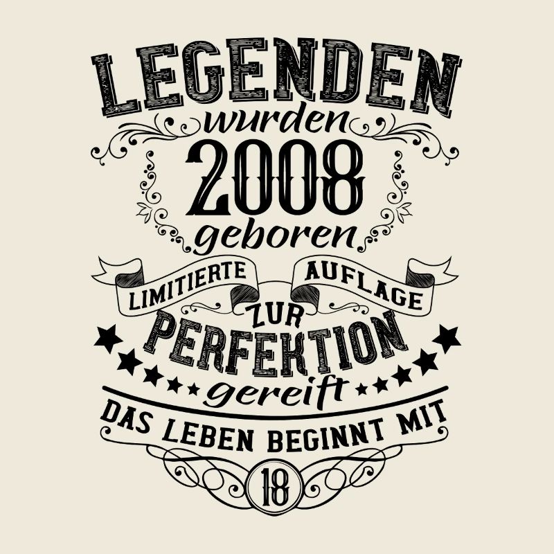 18 Birthday Legends 2008 Design rétro vintage