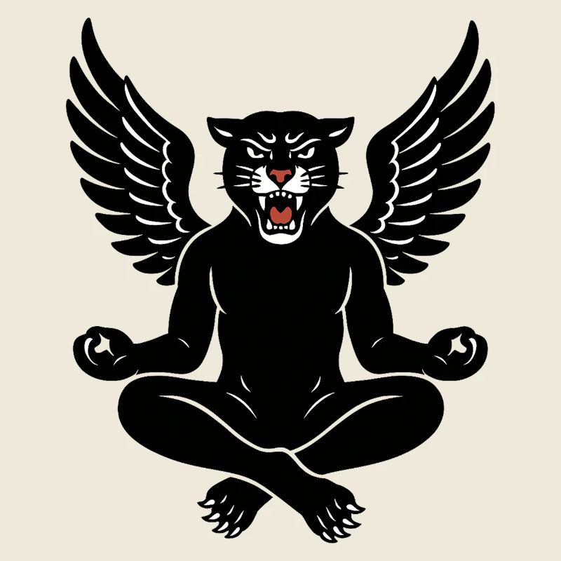 Flügelpanther Zen-Meditation