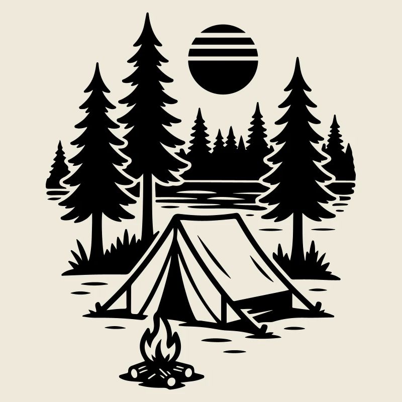 Camping nature sous tente Camping au feu de camp