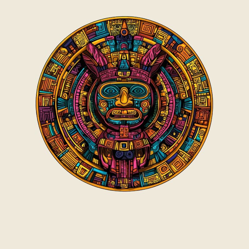 Aztec Circle Mask Relief