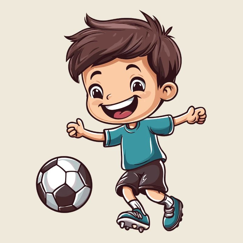 Fröhlicher Fußballjunge