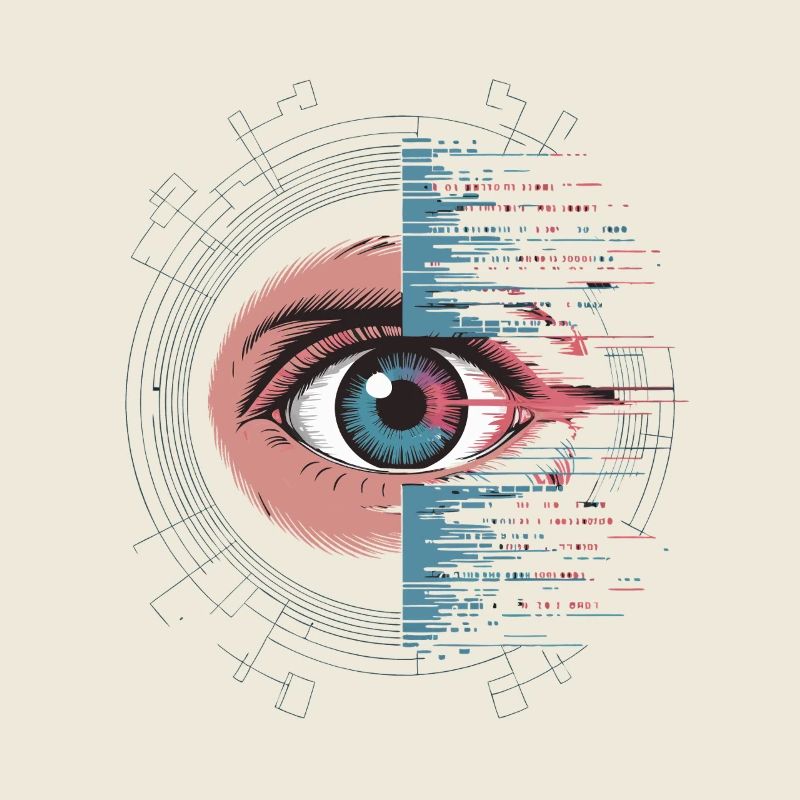 Futuristisches Auge mit Glitch Effekt