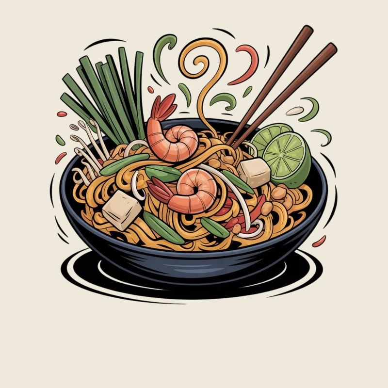 Spring ramen with shrimp and lime