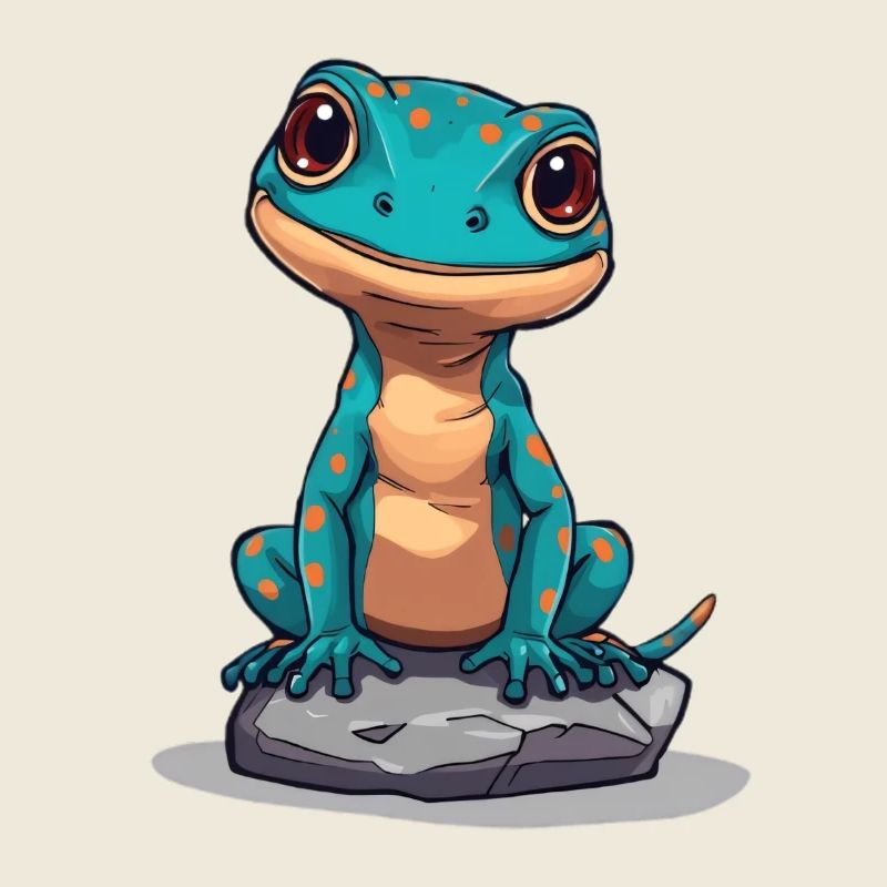 Gecko mignon sur une pierre