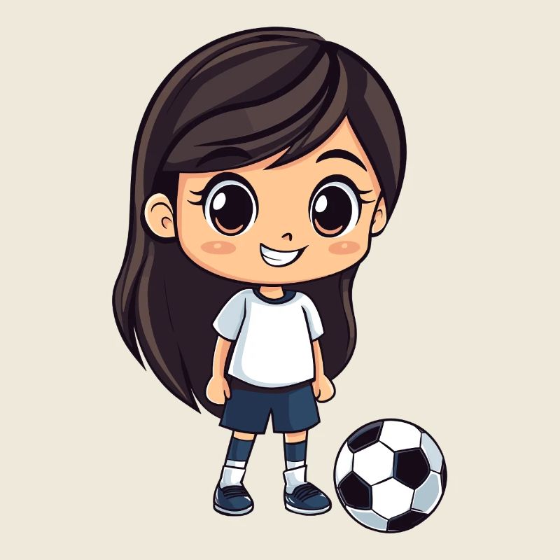 Kicker Mädchen Cartoon