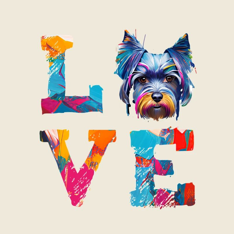 Miniature Schnauzer Love Colorful Paint Splatter