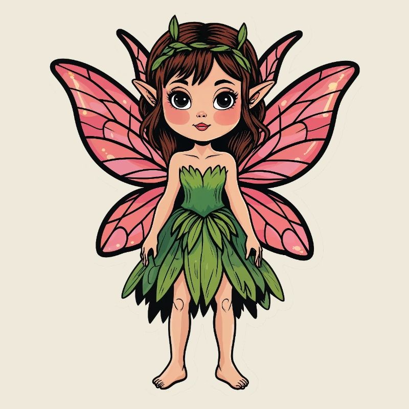 Forest Fairy with Pink Wings